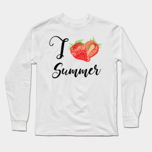 I love summer strawberry heart Long Sleeve T-Shirt